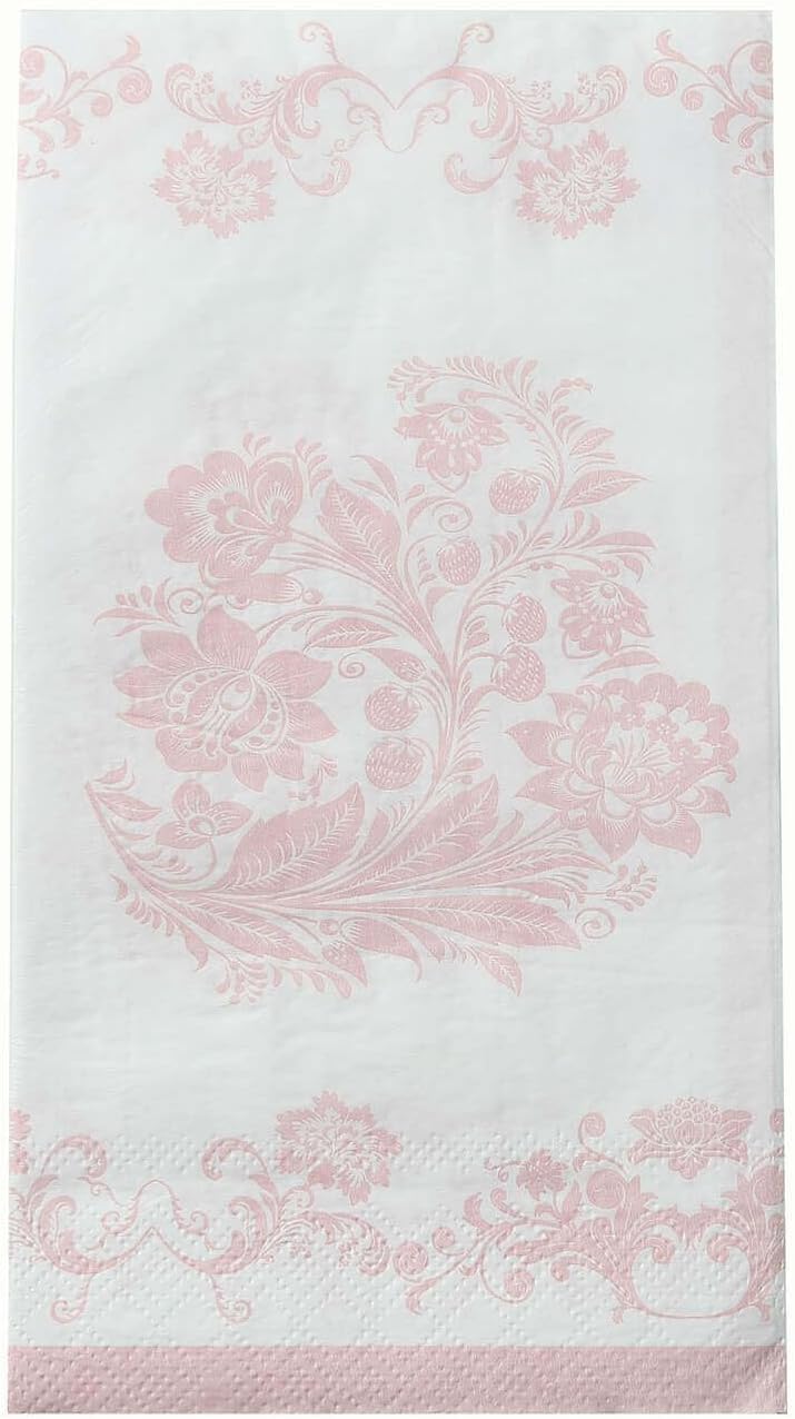 Efavormart 50-Pack of White and Pink French Toile Paper Dinner Napkins featuring a Soft 2-Ply Highly Absorbent Fiber for Boutique Bridal Showers and Socials