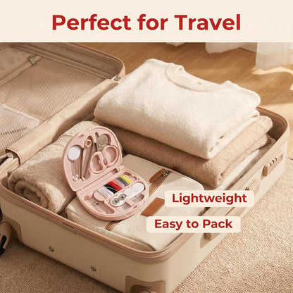 Portable 1set Mini Sewing Kit for Travel Accessories, Needle and Thread Repair for Sewing (Pink)