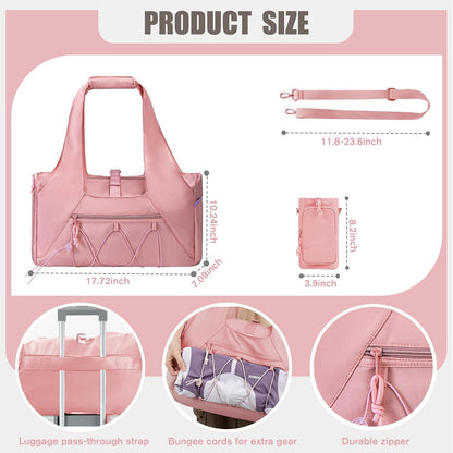 Gym Bag for Women & Men Duffle Bag with Shoes Compartment and Wet Compartment - Ideal for Travel, Gym, Sports, Duffel, Weekender, Dance