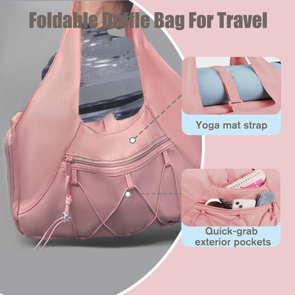 Gym Bag for Women & Men Duffle Bag with Shoes Compartment and Wet Compartment - Ideal for Travel, Gym, Sports, Duffel, Weekender, Dance