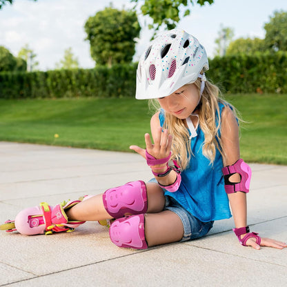 Knee Pads for Kids Roller-Skating: Adjustable Protective Gear Set Knee Elbow Pads Wrist Guards for Bike Cycling Skateboarding Scooter Gifts 3-8 / 9-15 Years Boys Girls