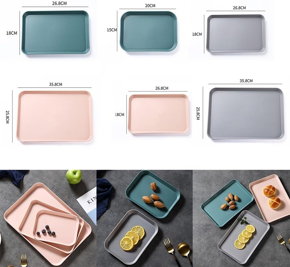 Household Smooth Serving Tray with Anti Slip Features, Perfect for Serving Food and Organizing Small Items with Ease (Pink Medium)