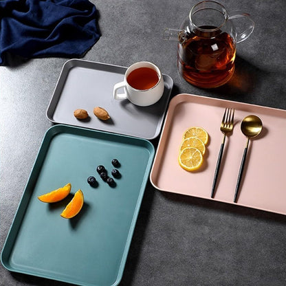 Household Smooth Serving Tray with Anti Slip Features, Perfect for Serving Food and Organizing Small Items with Ease (Pink Medium)