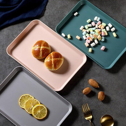 Household Smooth Serving Tray with Anti Slip Features, Perfect for Serving Food and Organizing Small Items with Ease (Pink Medium)