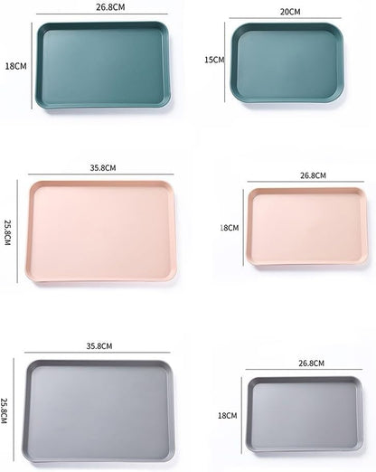 Household Smooth Serving Tray with Anti Slip Features, Perfect for Serving Food and Organizing Small Items with Ease (Pink Medium)