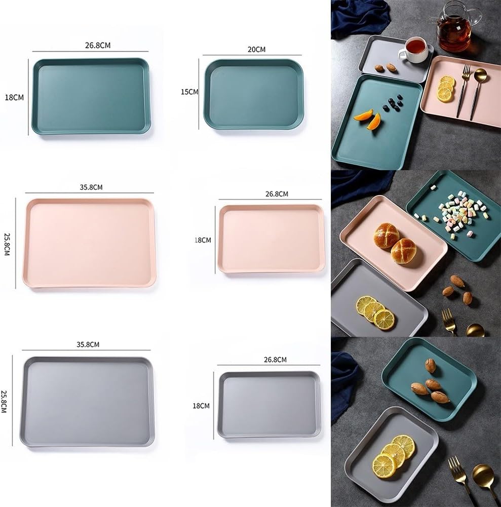 Household Smooth Serving Tray with Anti Slip Features, Perfect for Serving Food and Organizing Small Items with Ease (Pink Medium)