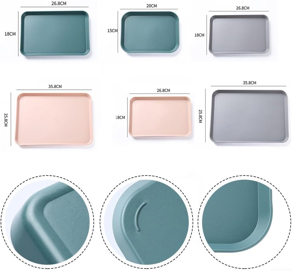 Household Smooth Serving Tray with Anti Slip Features, Perfect for Serving Food and Organizing Small Items with Ease (Pink Medium)