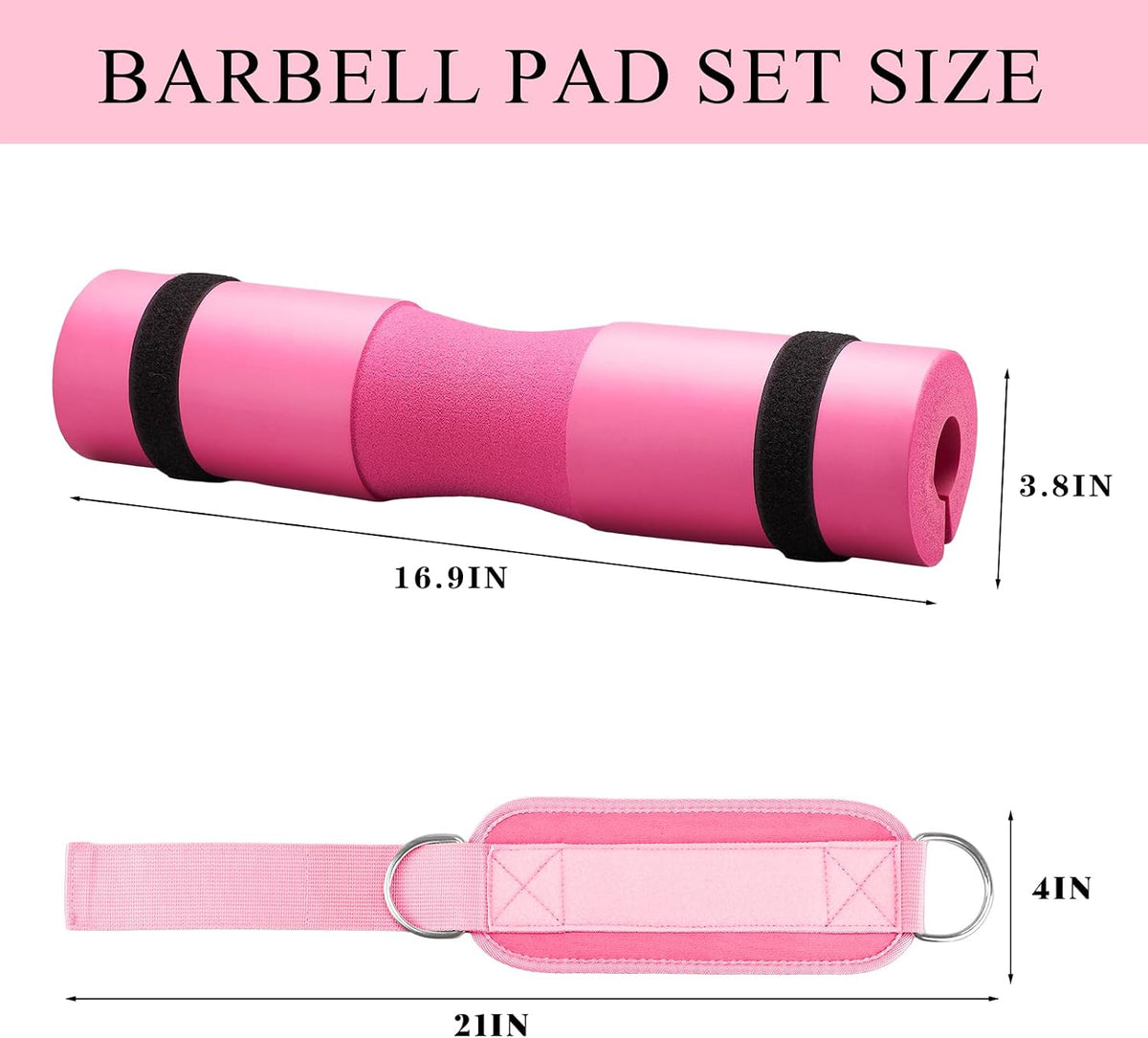 Gym Barbell Pad Set with Gloves for Squat, Hip Thrusts, Lunges
