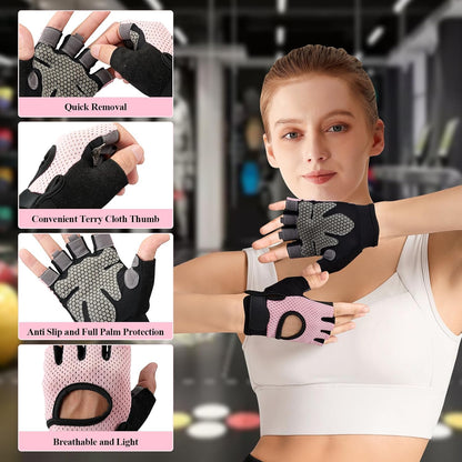 Gym Barbell Pad Set with Gloves for Squat, Hip Thrusts, Lunges