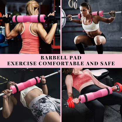 Gym Barbell Pad Set with Gloves for Squat, Hip Thrusts, Lunges