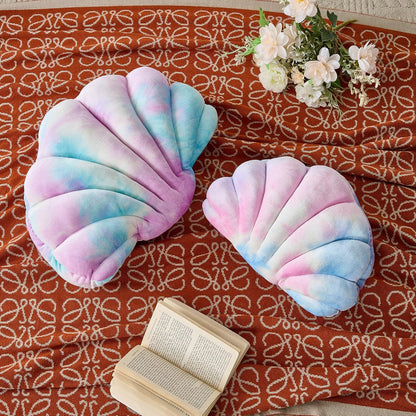 Seashell Throw Pillows, Pink Shell Shaped Pillow, Velvet, 14 Inch