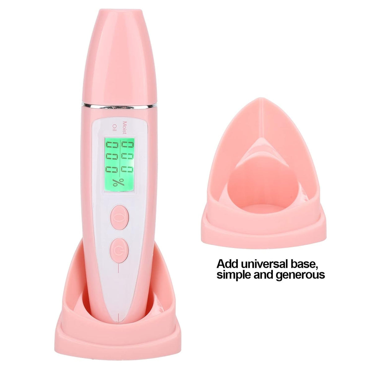 Skin Hydration Tester, Portable Skin Moisturizer Water Oil Tester,Digital LCD Smart Display Skinly Hydration for Face Care Beauty (Pink)