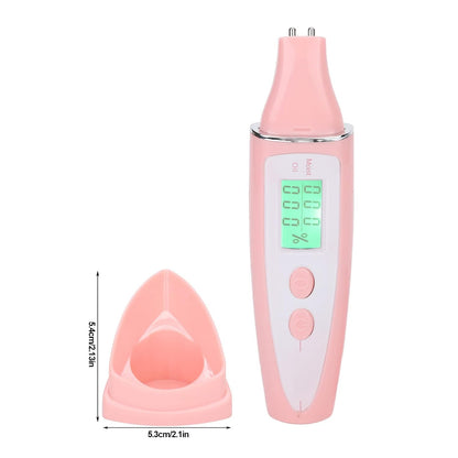 Skin Hydration Tester, Portable Skin Moisturizer Water Oil Tester,Digital LCD Smart Display Skinly Hydration for Face Care Beauty (Pink)