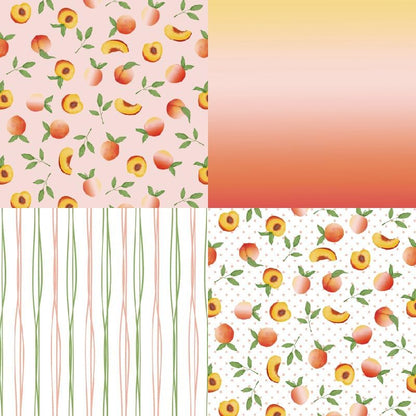 24 Sheets 6'' x 6'' Fruit Pattern Scrapbook Paper One Sided Cardstock for DIY Photo Album Card Making Decorative Paper (peach)