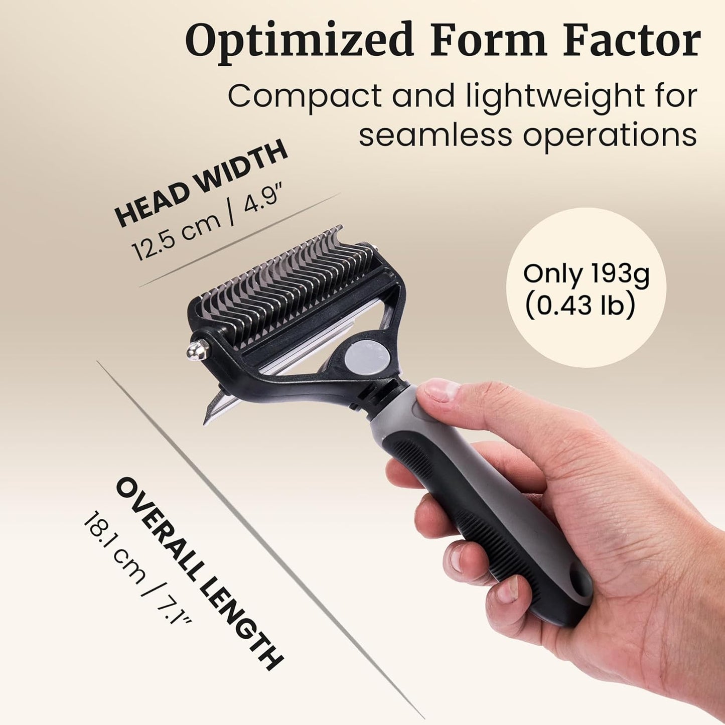 2-in-1 Deshedding Brush and Dematting Rake for Dogs – Double Coat Undercoat Grooming Tool for Medium to Large Breeds, Reduces Shedding by Up to 95%