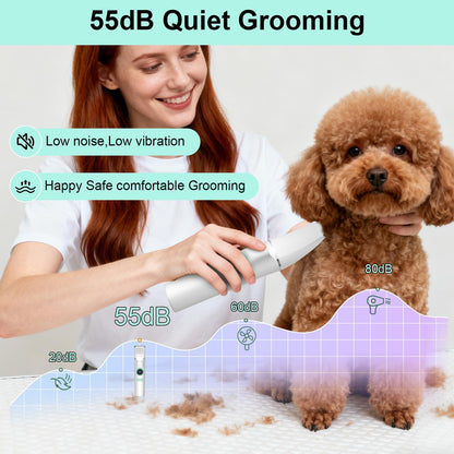 TBTeek Dog Grooming Clippers Kit Cordless Dog Trimmer for Small Dog Pet | with LED Light,10-Level Speed, 5-in-1, Low Noise, Rechargeable Dog Paw Trimmer Nail Clippers for Thick Hair Toenail