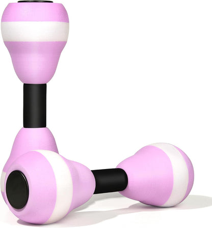 2-Piece Aquatic Exercise Foam Dumbbell Set - Pool Fitness Water Aerobic Equipment for Weight Loss