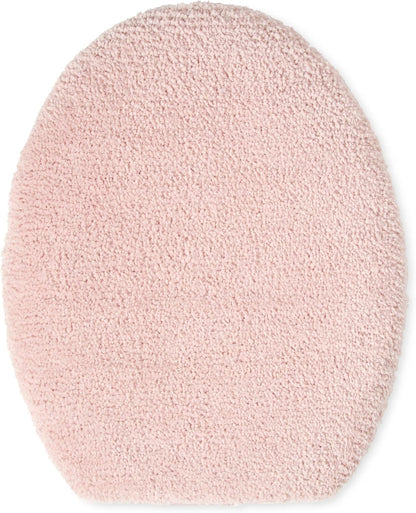 Ultra Plush Solid Tufted Toilet Lid Cover, Soft and Absorbent, Non-Slip Cover, Machine Washable, Blush, 18"x19"