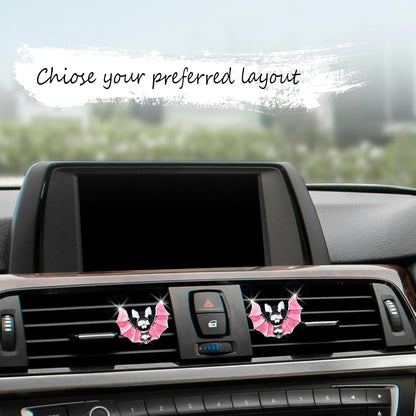ORIESSE Cute Goth Car Accessories,Pink Bat Car Air Freshener Vent Clips