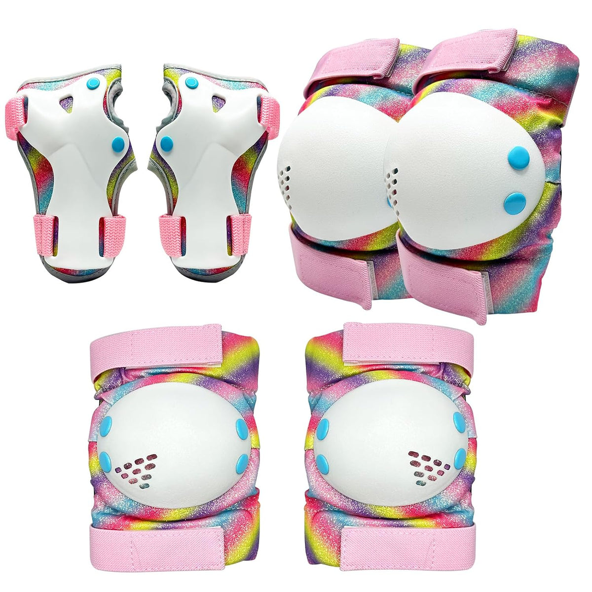 Kids Knee Pads and Elbow Pads Set,Girls Pink Skateboarding Pad,Kid Protective Gear Set for Scooter,Cycling and Rollerblading,Ice Skate and Skateboard Pads for Kids 8-12 Years Old