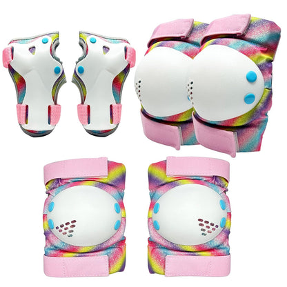 Kids Knee Pads and Elbow Pads Set,Girls Pink Skateboarding Pad,Kid Protective Gear Set for Scooter,Cycling and Rollerblading,Ice Skate and Skateboard Pads for Kids 8-12 Years Old