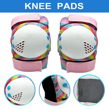 Kids Knee Pads and Elbow Pads Set,Girls Pink Skateboarding Pad,Kid Protective Gear Set for Scooter,Cycling and Rollerblading,Ice Skate and Skateboard Pads for Kids 8-12 Years Old