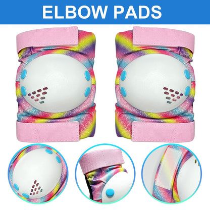 Kids Knee Pads and Elbow Pads Set,Girls Pink Skateboarding Pad,Kid Protective Gear Set for Scooter,Cycling and Rollerblading,Ice Skate and Skateboard Pads for Kids 8-12 Years Old