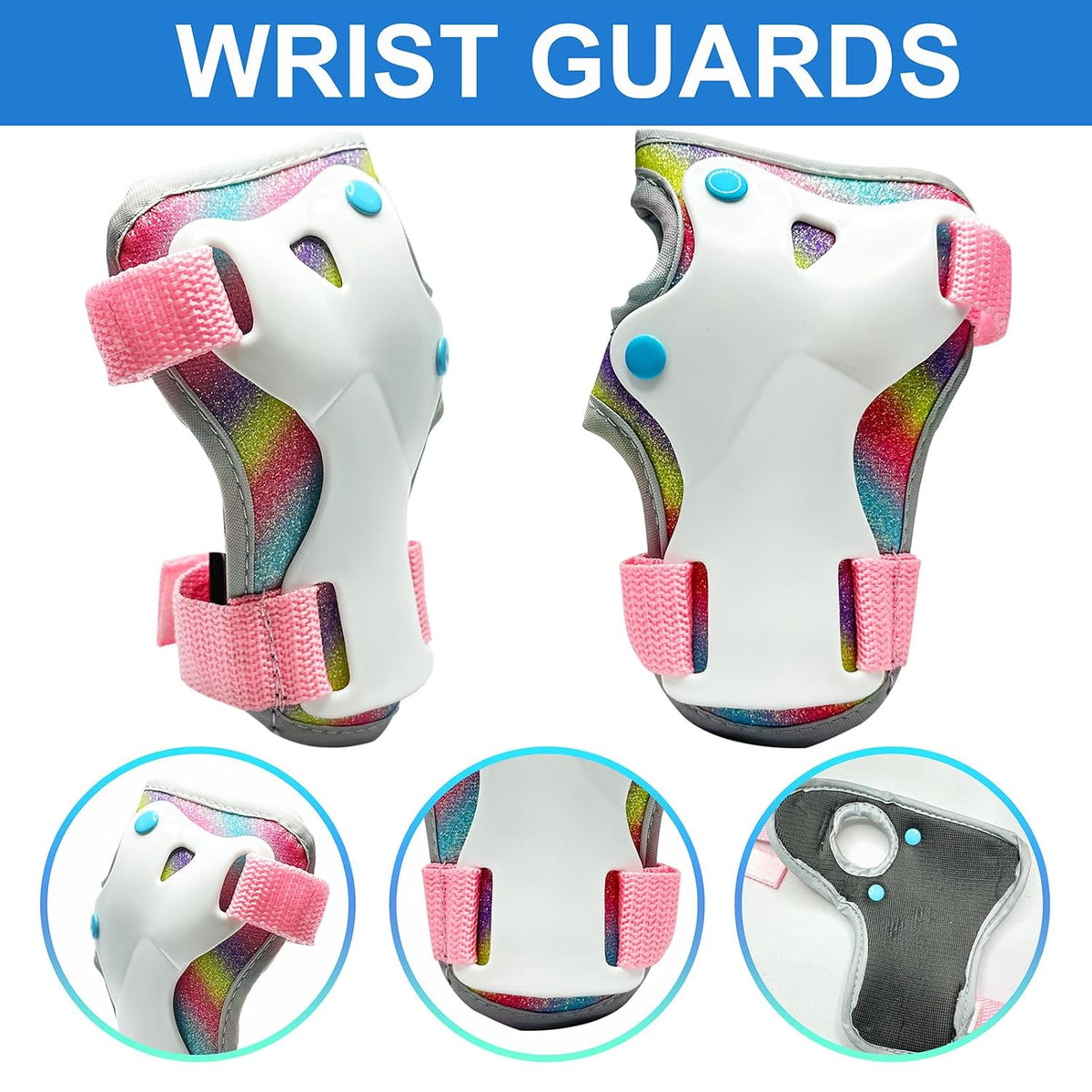 Kids Knee Pads and Elbow Pads Set,Girls Pink Skateboarding Pad,Kid Protective Gear Set for Scooter,Cycling and Rollerblading,Ice Skate and Skateboard Pads for Kids 8-12 Years Old