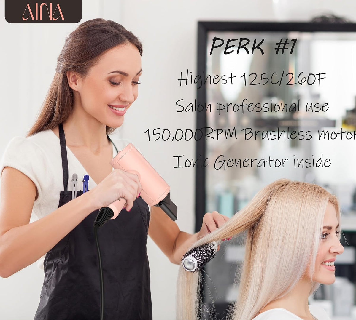 Salon Professional High Speed Hair Dryer with Diffuser Comb 110V/2000W