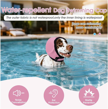 Dog Calming Hoodie Water Resistant,Adjustable No Shake Ear Wraps