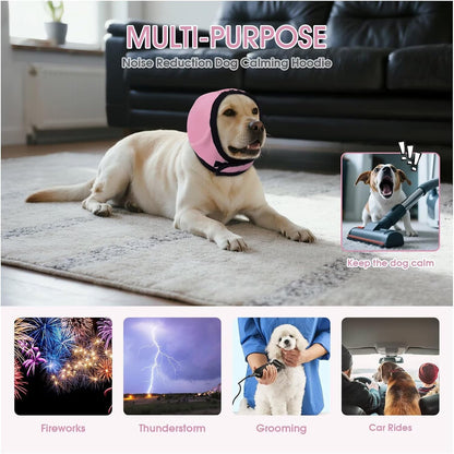 Dog Calming Hoodie Water Resistant,Adjustable No Shake Ear Wraps
