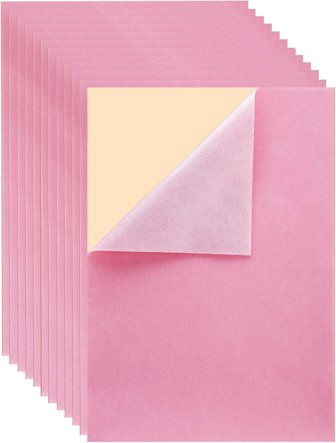 10 Self Adhesive Felt, DIY Peel & Stick Fabric for Art & Crafts, Drawer/Jewelry Box Liner, A4 Size (Pink)