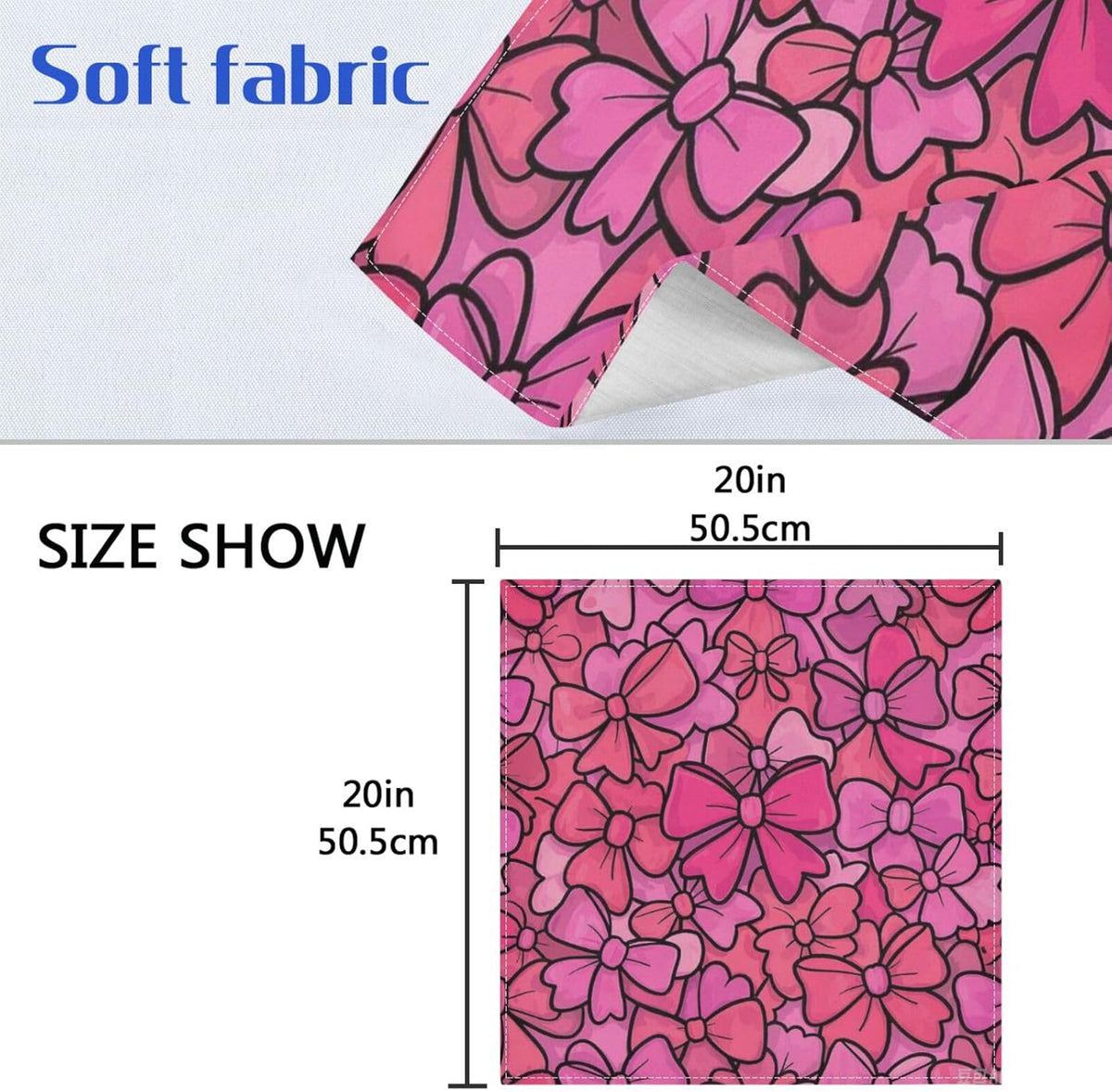 Cute Cartoon Bow Peach Cloth Like Dinner Napkins Reusable Napkins Washable eco Friendly Cloth Napkins Cotton Polyester Bistro Cocktail Cloth Napkins Set of 4 Napkins 20 x 20in