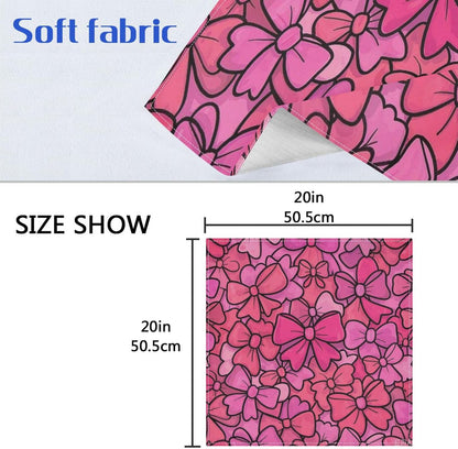 Cute Cartoon Bow Peach Cloth Like Dinner Napkins Reusable Napkins Washable eco Friendly Cloth Napkins Cotton Polyester Bistro Cocktail Cloth Napkins Set of 4 Napkins 20 x 20in