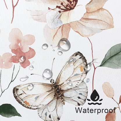Litabel Pink Floral Shower Curtain, Plant Leaves with Flower Shower Curtains for Summer Pink Bathroom Decor, Modern Farmhouse Waterproof Fabric Botanical Bathroom Curtain 72x72 Inch