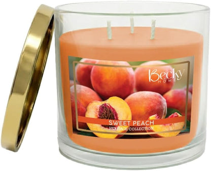 Peach Scented Candle, 14.5 oz, Soy Wax, 60 Hour Burn