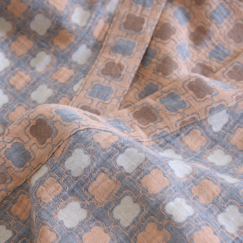 Double-layer Cotton Gauze Japanese Kimono Bathrobe Loose Sleepwear Knee Length Yukata Robe for Women