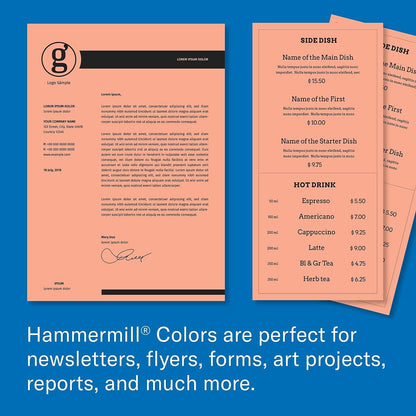 103119 Recycled Colored Paper, 20lb, 8-1/2 x 11, Salmon, 500 Sheets/Ream