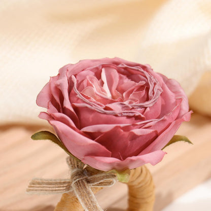 Flower Napkin Rings Set of 12 | Rustic Rose Tulip Napkins Holder | Spring Napkin Rings & Flower Stem Napkins Holder for Mother's Day Birthday Wedding Dinners Parties Table Decoration (Pink White)