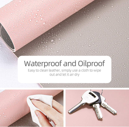 Dual-Sided Desk Pad Protector, Desk Mat with Non-Slip - Waterproof PU Leather Office Desk Blotter for Mouse, Keyboard, Writing,31.5" x 15.7",Pink