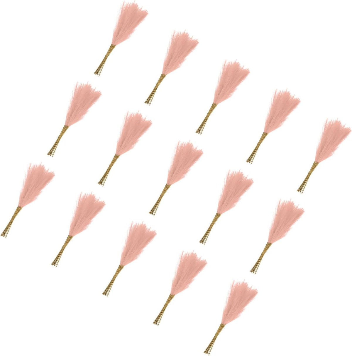 Pampas Artificial Grass - 20 Pack Fake Faux Pampas Grass Fits for Wedding Decorate DIY Crafts - Polyester Artificial Grass - (21", Pink)