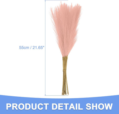 Pampas Artificial Grass - 20 Pack Fake Faux Pampas Grass Fits for Wedding Decorate DIY Crafts - Polyester Artificial Grass - (21", Pink)