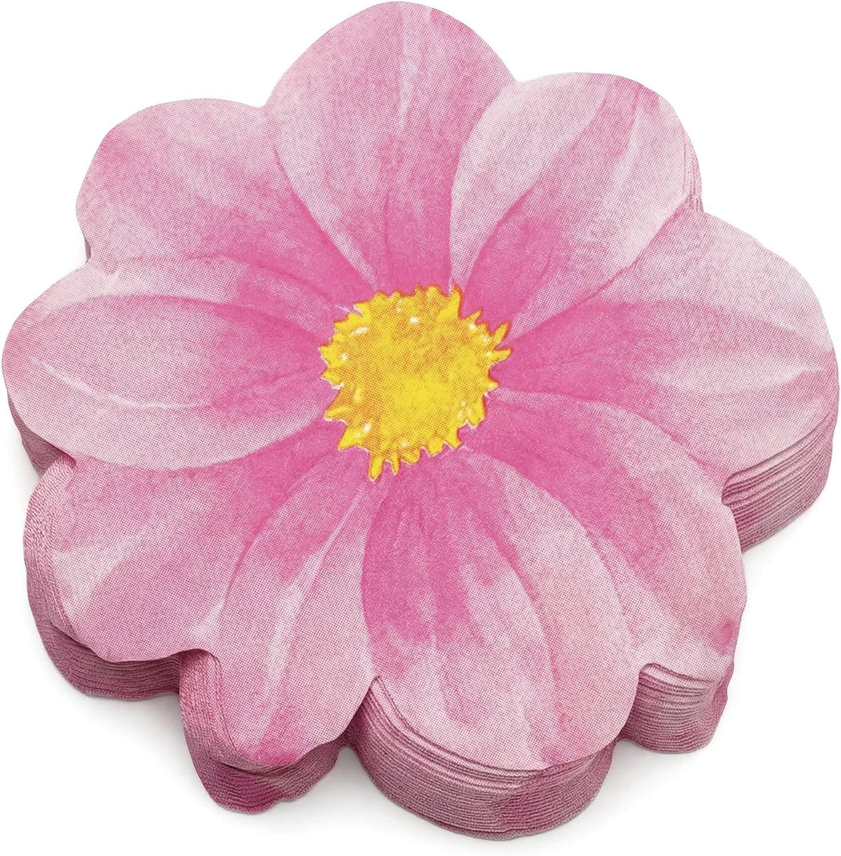 20 Pcs Flower Shaped Napkins Disposable Floral Paper Spring Decorative Tableware for Wedding Bridal Baby Shower Birthday Summer Dinner Party Decor Pink