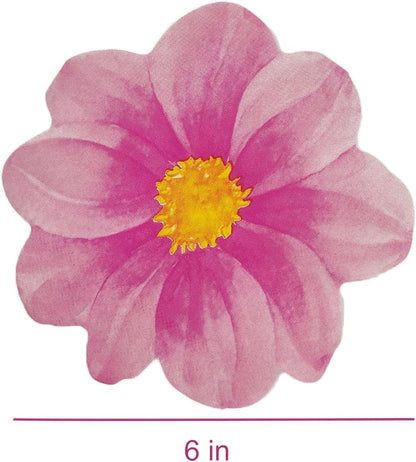 20 Pcs Flower Shaped Napkins Disposable Floral Paper Spring Decorative Tableware for Wedding Bridal Baby Shower Birthday Summer Dinner Party Decor Pink