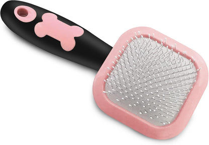 Slicker Brush, Dog Brush Gently Cleaning Pin Brush For Shedding Dog Hair Brush For Small Dogs Puppy Yorkie Poodle Rabbits Cats One Size Pink