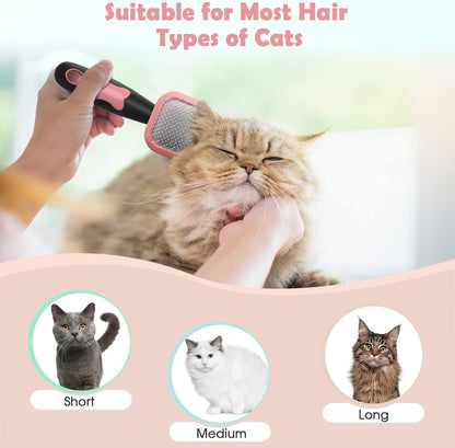 Slicker Brush, Dog Brush Gently Cleaning Pin Brush For Shedding Dog Hair Brush For Small Dogs Puppy Yorkie Poodle Rabbits Cats One Size Pink