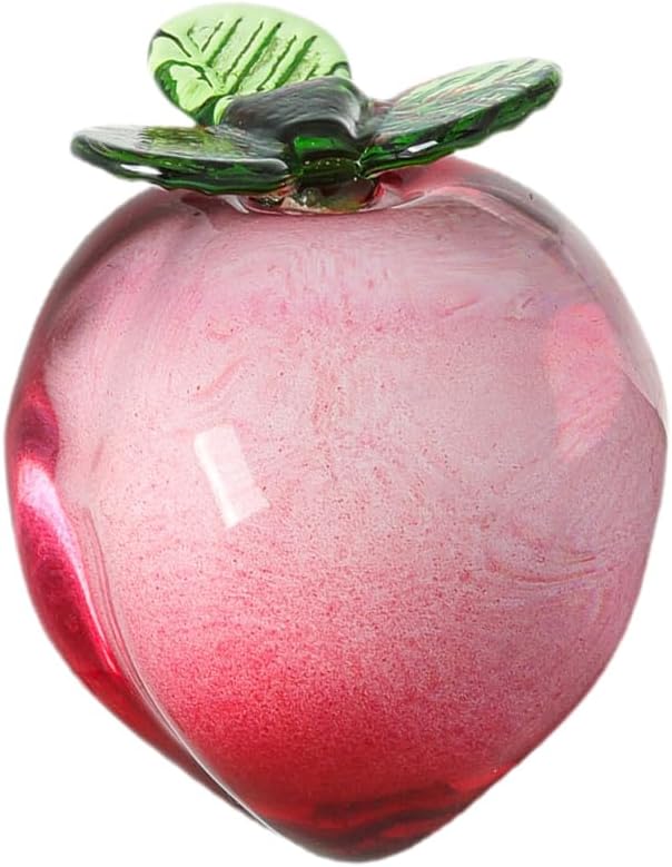 Crystal Peach Figurine Artificial Peach Fruit Glass Decor Fake Fruit Table Decoration for Home Kitchen Dining Room Entryway Bedroom Farmhouse Multicolor 2.16 X 1.73 X 1.73 in