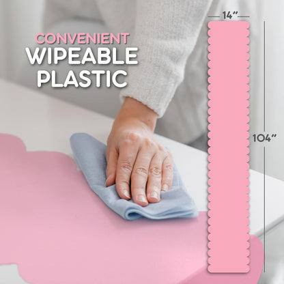 Light Pink Scallop Table Runner, Disposable Plastic, 5 Pack, 14x108in