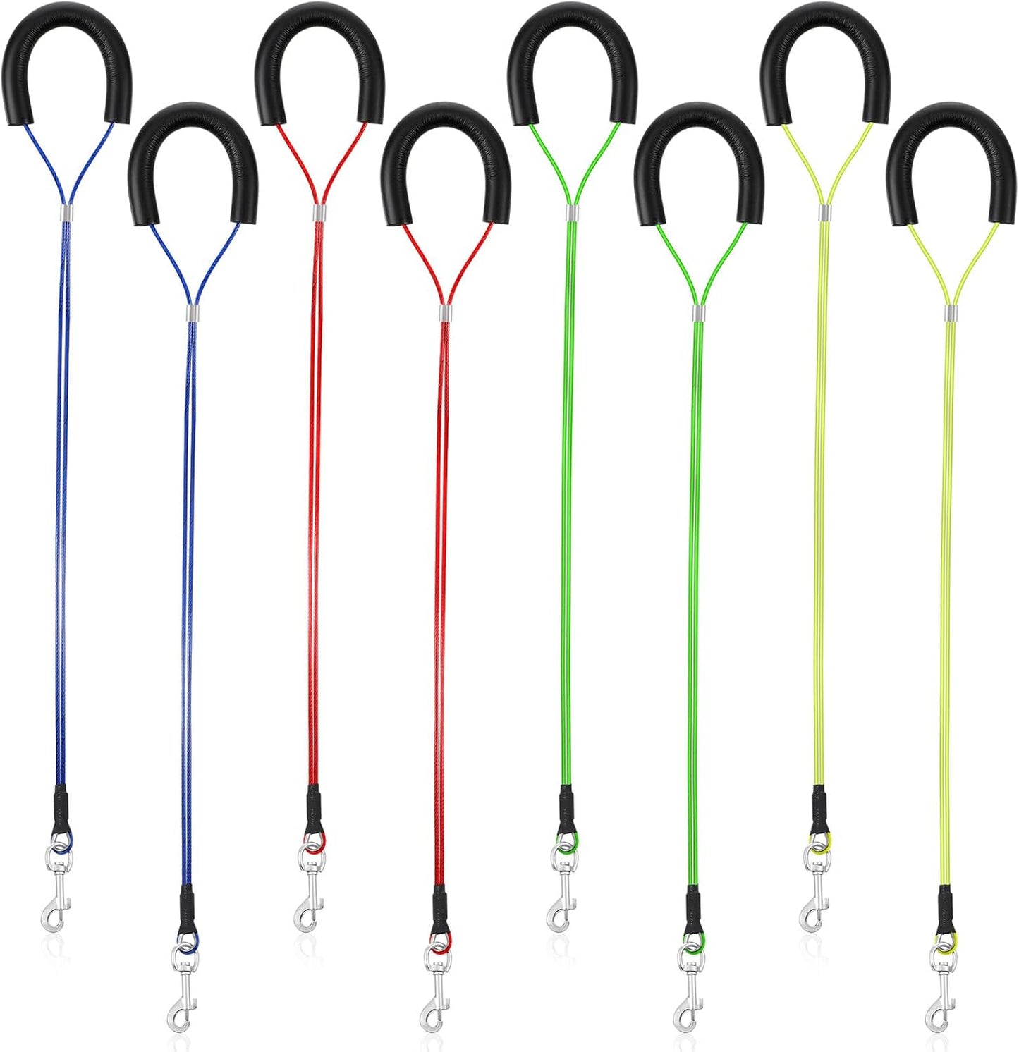 8 Pcs Pet Grooming Loops, 25.6 Inch Adjustable Dog Restraint Noose Loop 4 Colors Sturdy Dog Cat Bathing Safety Tether for Pet Grooming Table, Bathtub for Pets, Cat, Dogs Bathing