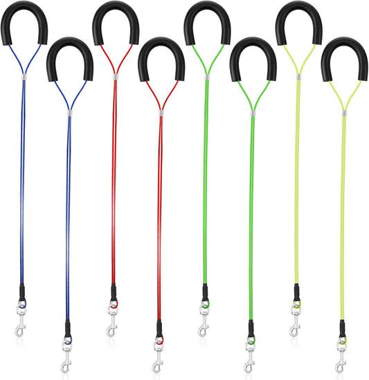 8 Pcs Pet Grooming Loops, 25.6 Inch Adjustable Dog Restraint Noose Loop 4 Colors Sturdy Dog Cat Bathing Safety Tether for Pet Grooming Table, Bathtub for Pets, Cat, Dogs Bathing